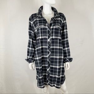 Athleta XL Trail to Town Flannel Shirt Blouse Top